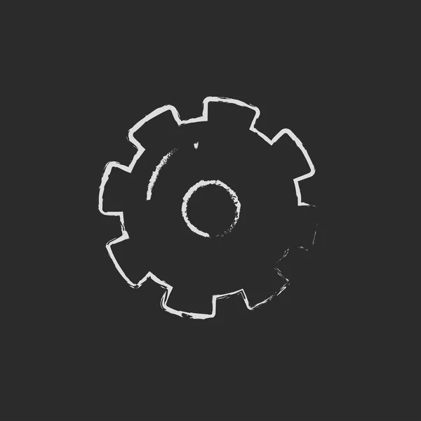 Gear icon drawn in chalk. — Stockvector