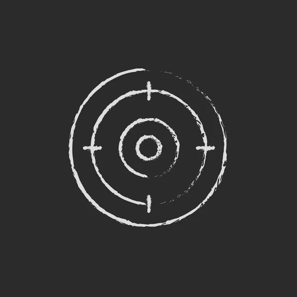 Target board icon drawn in chalk. — Stockvector