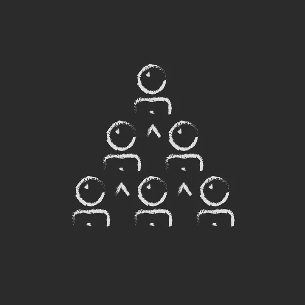 Business pyramid icon drawn in chalk. — Διανυσματικό Αρχείο