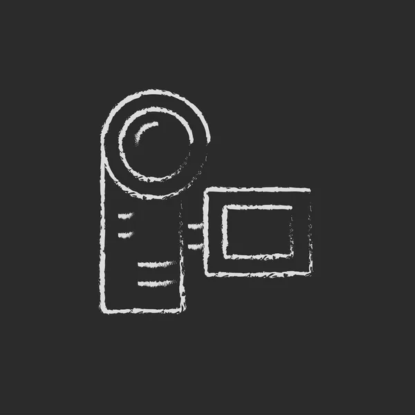 Icona della videocamera digitale disegnata in gesso . — Vettoriale Stock