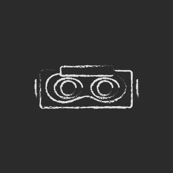 Icono de auriculares de realidad virtual dibujado en tiza . — Archivo Imágenes Vectoriales