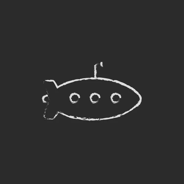 Ícone submarino desenhado em giz . — Vetor de Stock