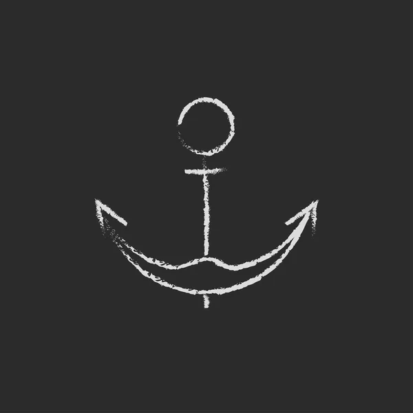 Anchor icon drawn in chalk. — Stock Vector