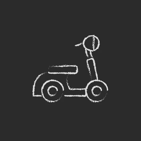 Motorroller-Ikone in Kreide gezeichnet. — Stockvektor