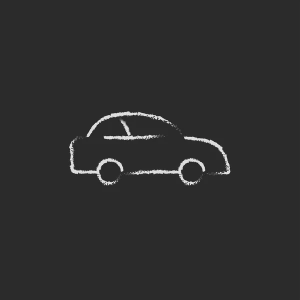 Bilen ikonen dras i krita. — Stock vektor