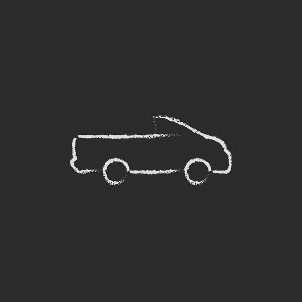 Pickup-Ikone in Kreide gezeichnet. — Stockvektor