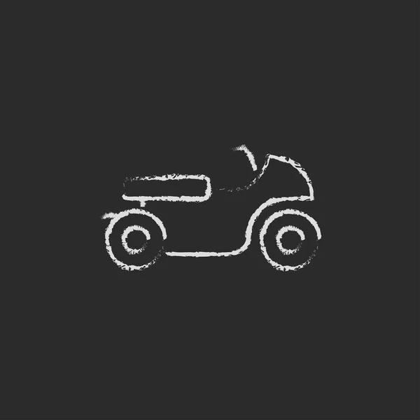 Icona moto disegnata in gesso . — Vettoriale Stock