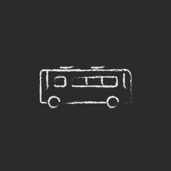 Buss-ikonen dras i krita. — Stock vektor