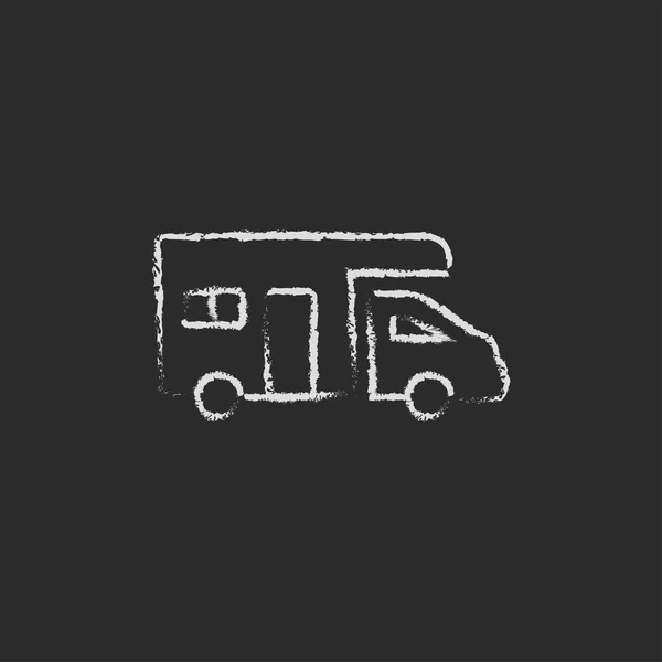 Kastenwagen-Ikone in Kreide gezeichnet. — Stockvektor