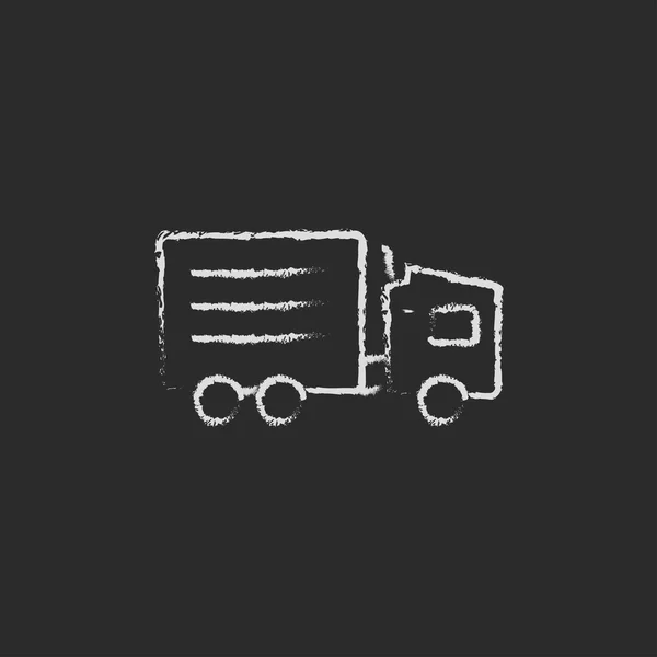 Dostawy samochodów ciężarowych ikona rysowane kredą. — Wektor stockowy