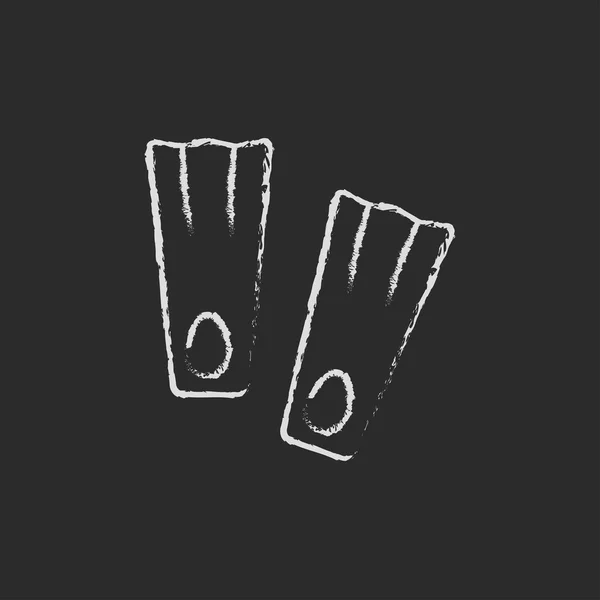 Icône de palmes dessinée à la craie . — Image vectorielle