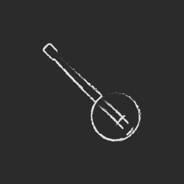 Tebeşirle çizilmiş banjo simgesi.