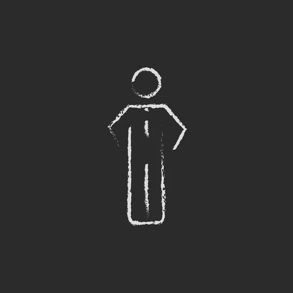 Businessman standing icon drawn in chalk. — Stockvector