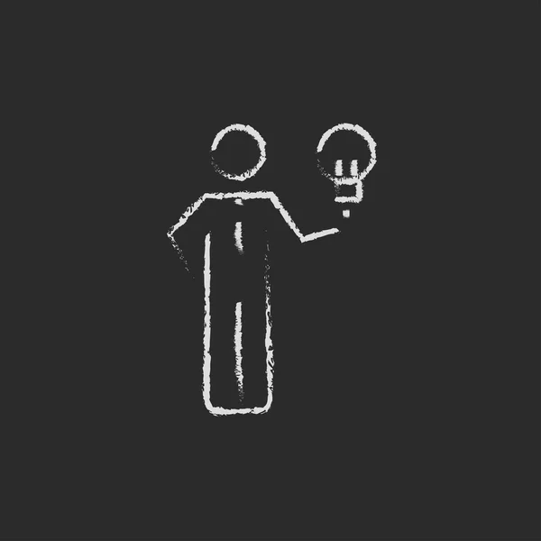 Business idea icon drawn in chalk. — 스톡 벡터