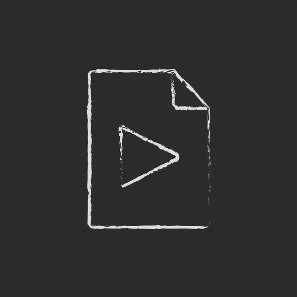 Audio file icon drawn in chalk. — Stock Vector