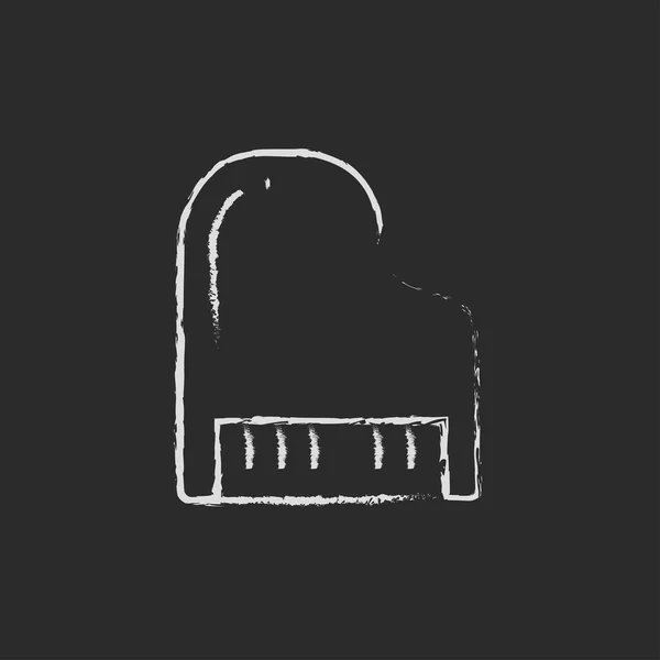 Icona per pianoforte disegnata in gesso . — Vettoriale Stock