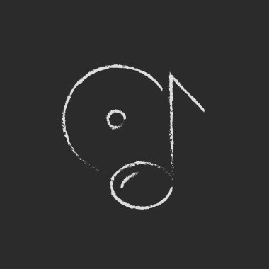 Tebeşirle çizilmiş disk simgesi ile Not.