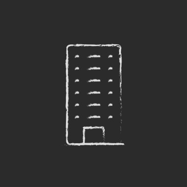 Tebeşirle çizilmiş konut bina simgesini.