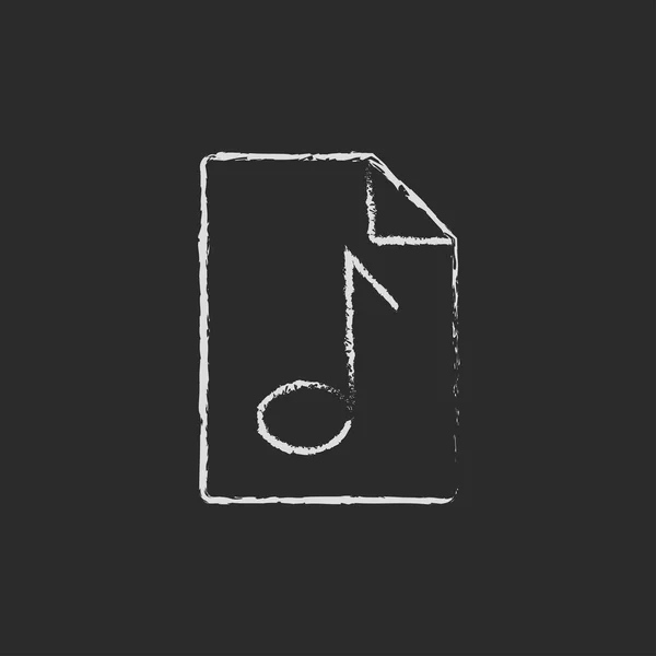 Audio-Datei-Symbol in Kreide gezeichnet. — Stockvektor