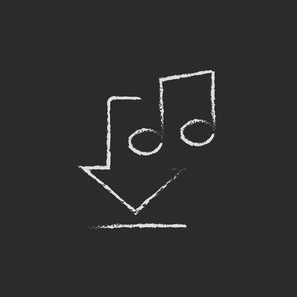 Baixar ícone de música desenhado em giz . — Vetor de Stock