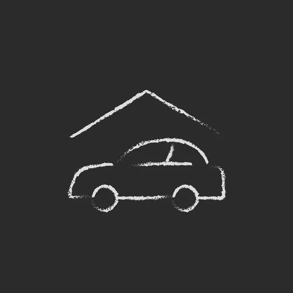 Car garage icon drawn in chalk. — ストックベクタ