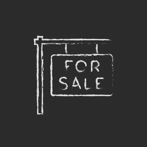 For sale placard icon drawn in chalk. — Stock Vector