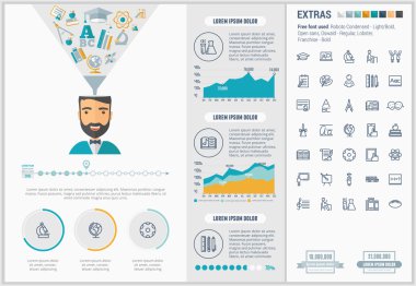 Eğitim düz tasarım Infographic şablonu
