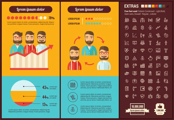 Zakelijke platte ontwerp Infographic sjabloon — Stockvector