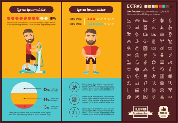 Lifestyle flaches Design Infografik-Vorlage — Stockvektor