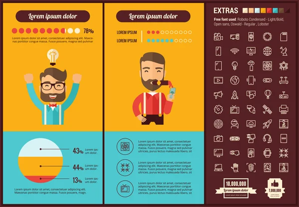Start Up düz tasarım Infographic şablonu — Stok Vektör