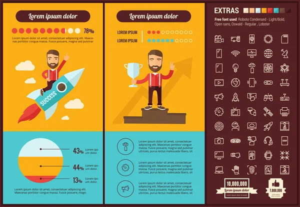 Platte technologieontwerp Infographic sjabloon — Stockvector