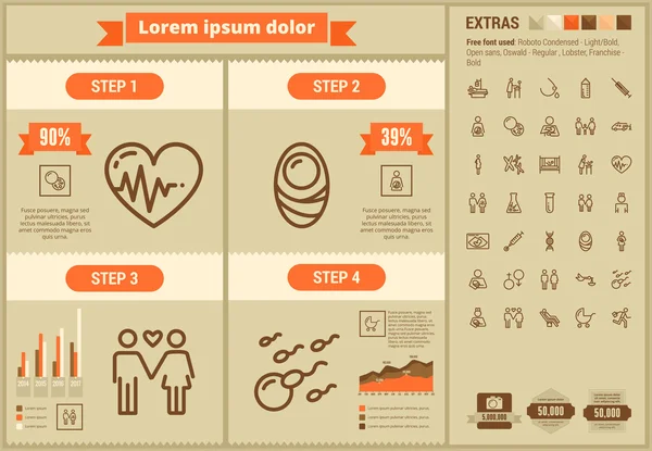 Mutterschaft flaches Design Infografik-Vorlage — Stockvektor