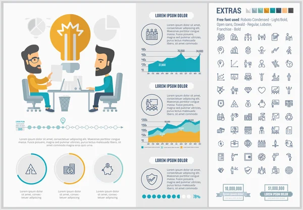 Zakelijke platte ontwerp Infographic sjabloon — Stockvector