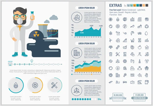पर्यावरण फ्लॅट डिझाइन इन्फोग्राफिक टेम्पलेट — स्टॉक व्हेक्टर