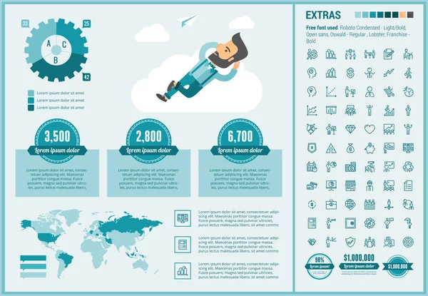 İş düz tasarım Infographic şablonu — Stok Vektör