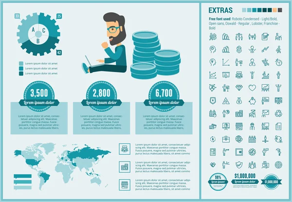 Дизайн бізнес квартири Інфографічний шаблон — стоковий вектор