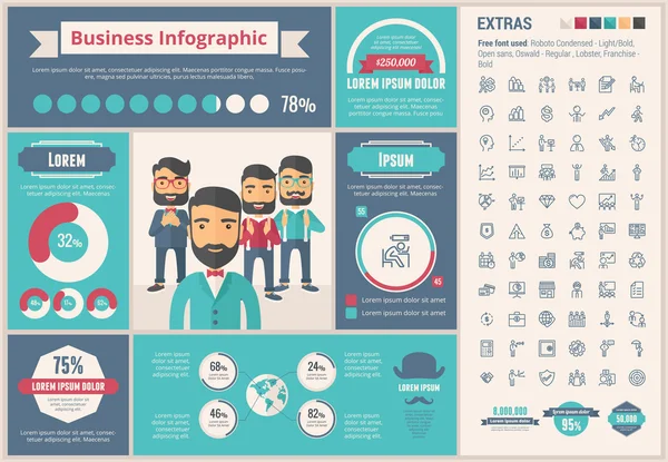 Business flat design Modèle d'infographie — Image vectorielle