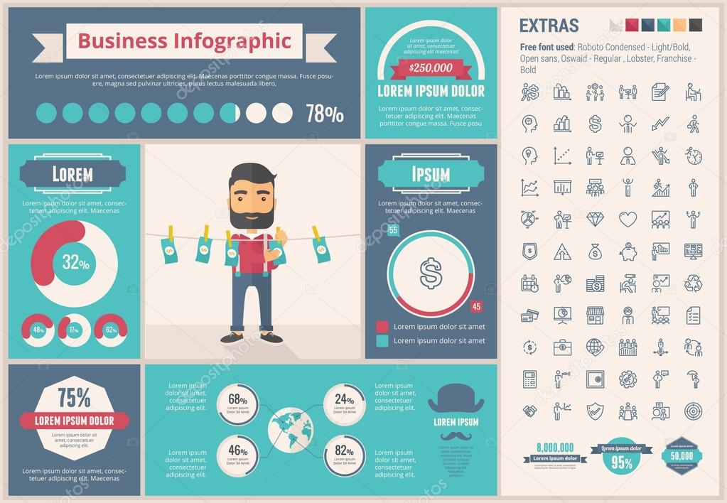 Business flat design Infographic Template