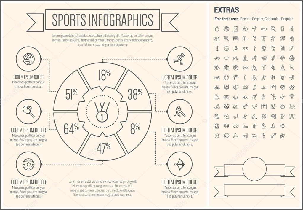 Sports Line Design Infographic Template