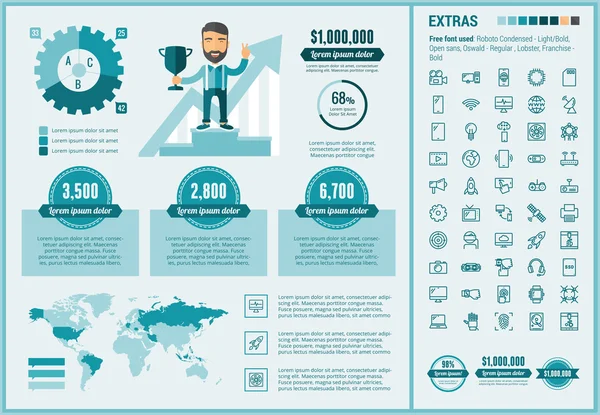 Modelo de Infográfico Start Up flat design — Vetor de Stock