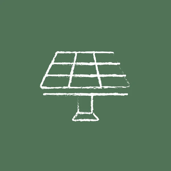 Icono del panel solar dibujado en tiza . — Vector de stock