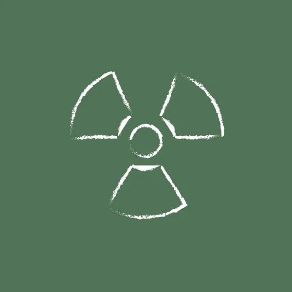 Ionizing radiation sign icon drawn in chalk. — Stock Vector