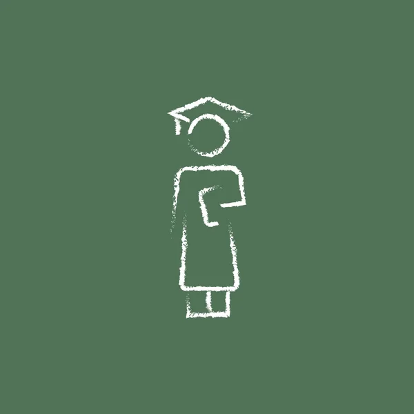 Icône de graduation dessinée à la craie . — Image vectorielle