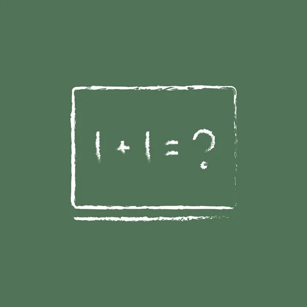 Matematik exempel på blackboard ikonen dras i krita. — Stock vektor