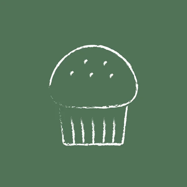 Icona Cupcake disegnata in gesso . — Vettoriale Stock