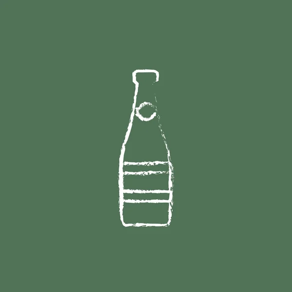 Glazen fles pictogram opgesteld in krijt. — Stockvector