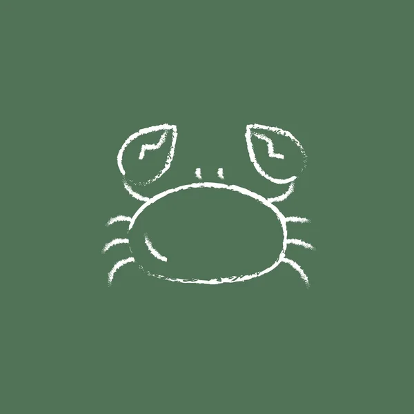 Ícone de caranguejo desenhado em giz . — Vetor de Stock