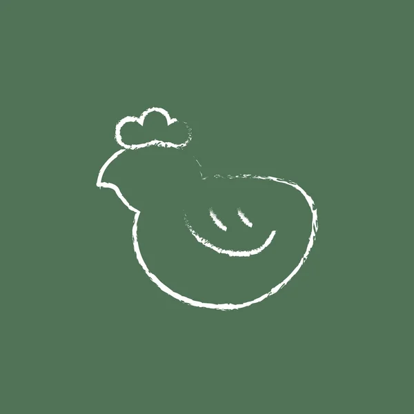Icona pollastrella disegnata in gesso . — Vettoriale Stock