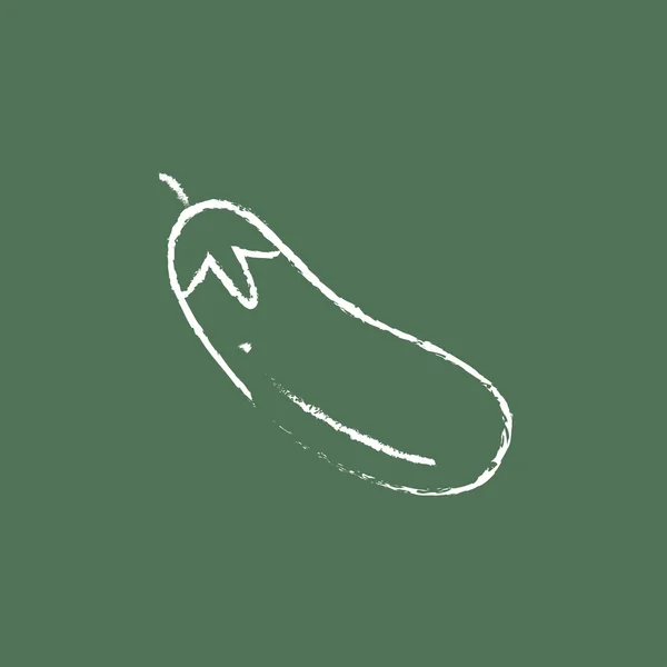 Padlizsán ikon rajzolt krétával. — Stock Vector