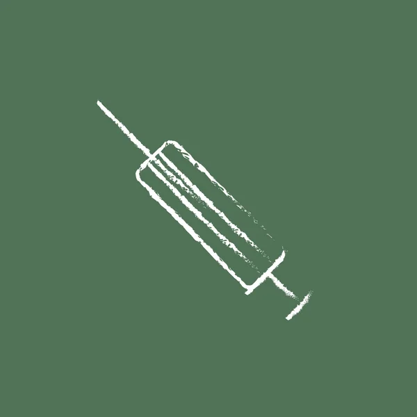 在粉笔绘制的注射器图标. — 图库矢量图片